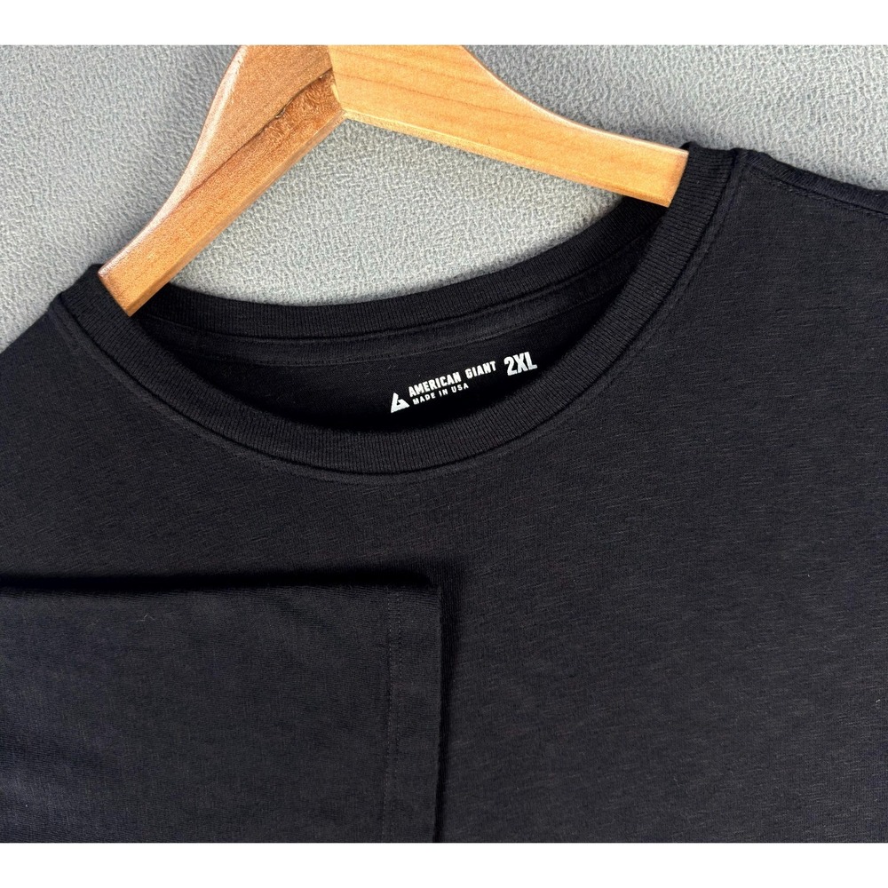 American Giant Shirt Mens 2XL Black Heavyweight Boxy Minimalist Basic Tee Luxe